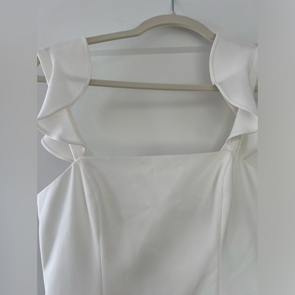 NWT French Connection WHITE Ruffle strap dress! graduation/bachelorette! - Picture 8 of 10